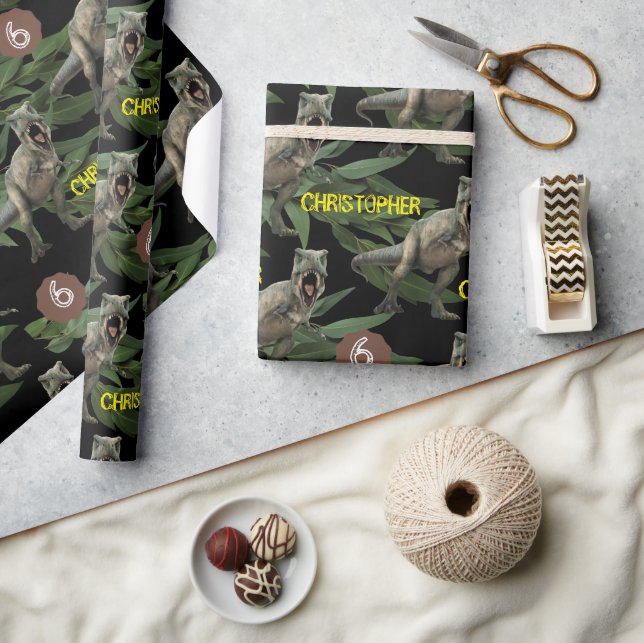 Dinosaur Party Kids Birthday Trex  Wrapping Paper (Crafts)