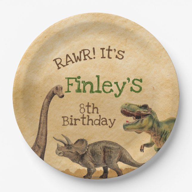 Dinosaur Party Paper Plates (Front)