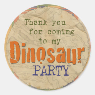 Dinosaur Party Sticker - Thanks for Coming