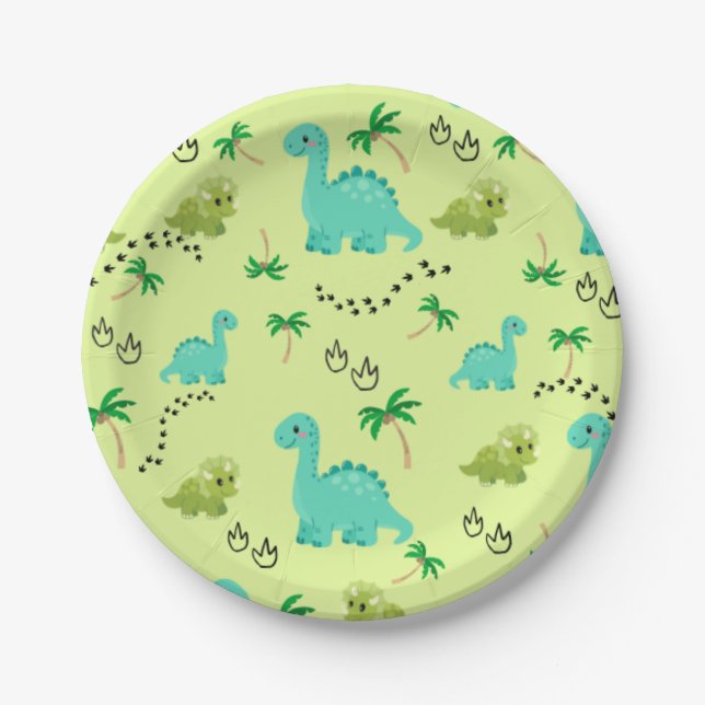 Dinosaur Party Supplies Paper Plate (Front)