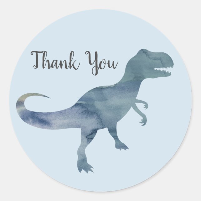 Dinosaur Party Thank You Stickers (Front)