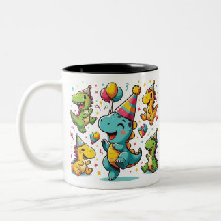 Dinosaur Party Two-Tone Coffee Mug