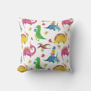 Dinosaur party: watercolor pattern. cushion