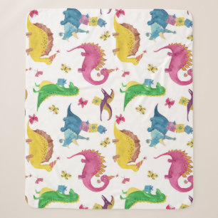 Dinosaur party: watercolor pattern. sherpa blanket