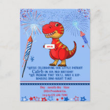 Dinosaur patriotic birthday,