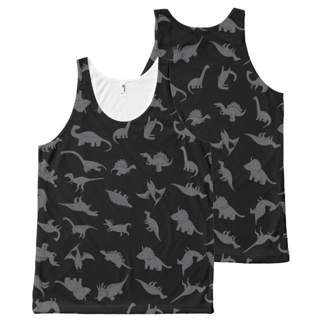 Dinosaur pattern All-Over print singlet (Front and Back)