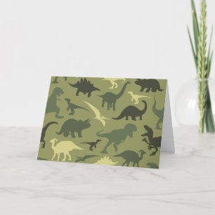 Dinosaur Pattern, Dinosaur Silhouette, Green Dino Card