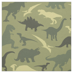 Dinosaur Pattern, Dinosaur Silhouette, Green Dino Fabric