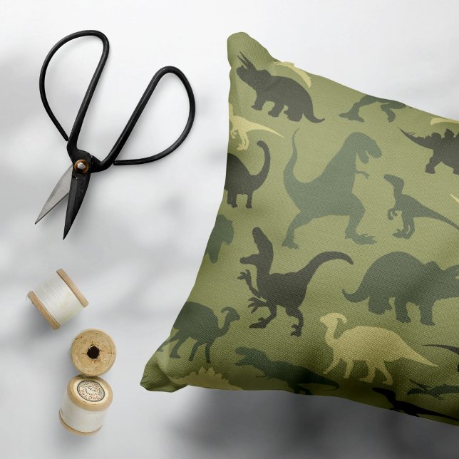 Dinosaur Pattern, Dinosaur Silhouette, Green Dino Pillowcase (Creator Uploaded)