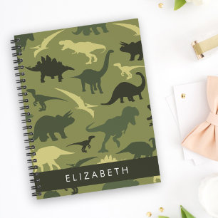Dinosaur Pattern, Dinosaur Silhouette, Your Name Planner