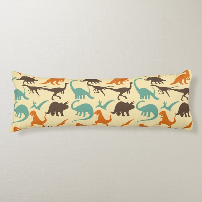 Dinosaur Pattern Silhouette Body Cushion (Front)