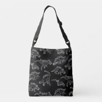 Dinosaur Pattern Silhouette Crossbody Bag