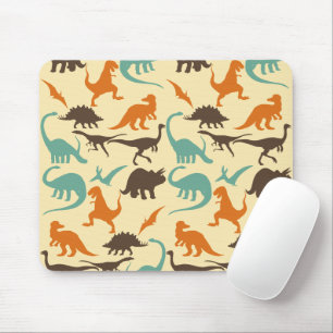Dinosaur Pattern Silhouette Mouse Pad