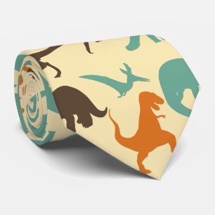 Dinosaur Pattern Silhouette Tie