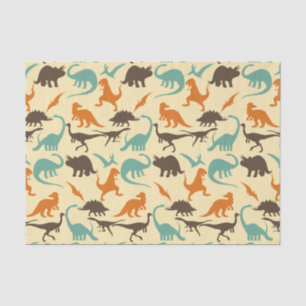 Dinosaur Pattern Silhouette Tissue Paper