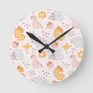 dinosaur pattern that will capture every child's round clock