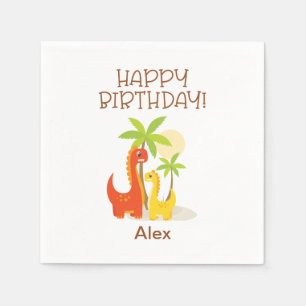 Dinosaur Personalised Birthday Party Napkin
