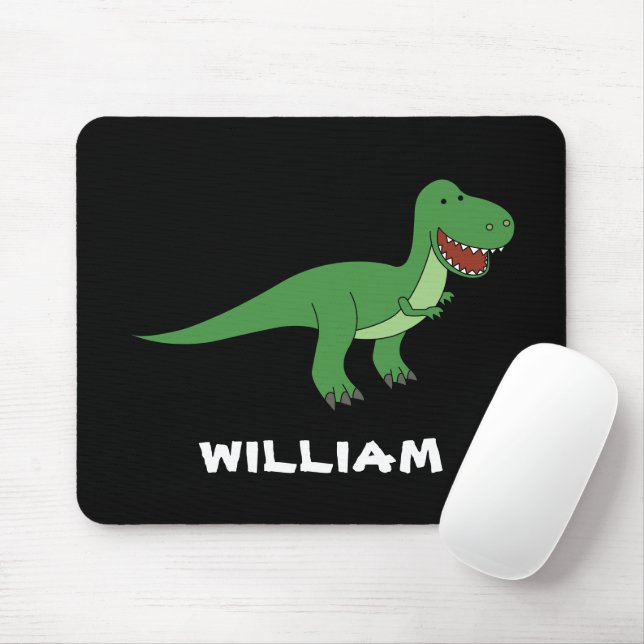 Dinosaur Personalised Custom Name Back To School Mouse Pad (With Mouse)