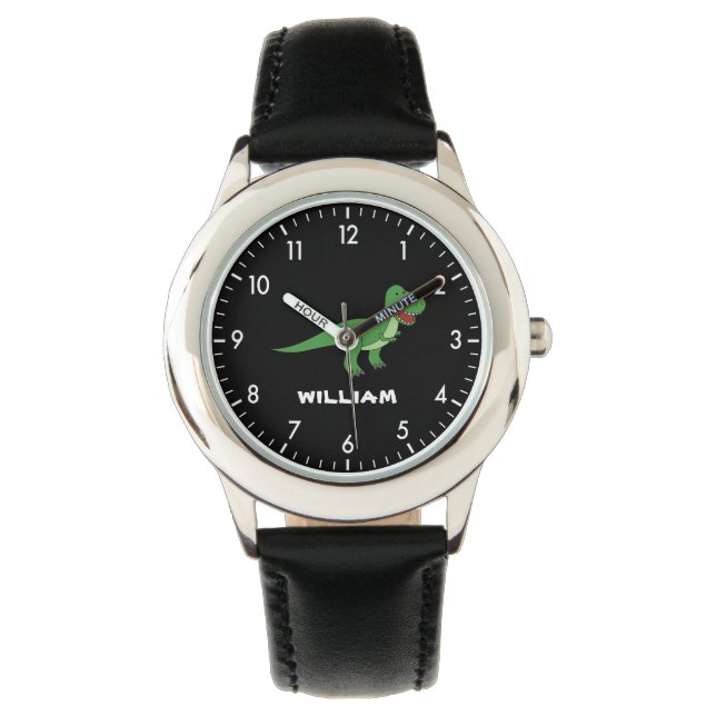 Dinosaur Personalised Custom Name Back To School Watch (Front)