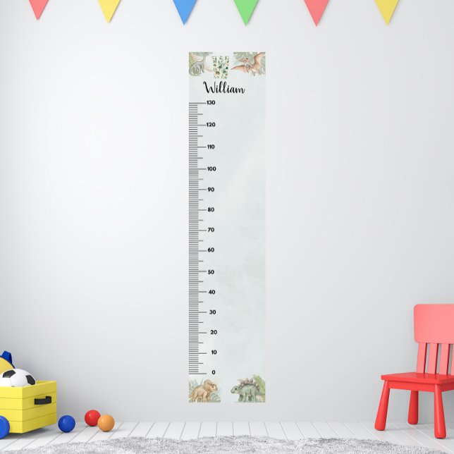 Dinosaur Personalised Name Monogram W Growth Chart (Creator Uploaded)