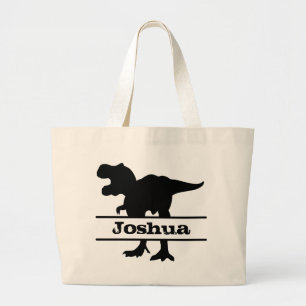Dinosaur Personalised Name Tote Bag