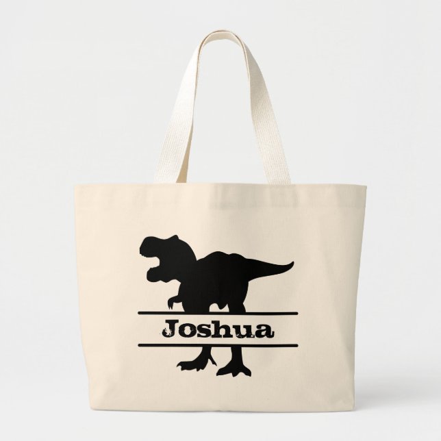 Dinosaur Personalised Name Tote Bag (Front)