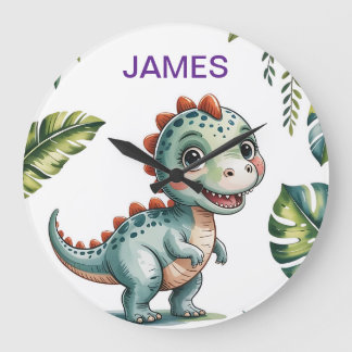  Dinosaur Personalised Wall Clock – Cute Jungle Di