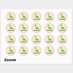 Dinosaur Personalised with Child's Name Classic Round Sticker