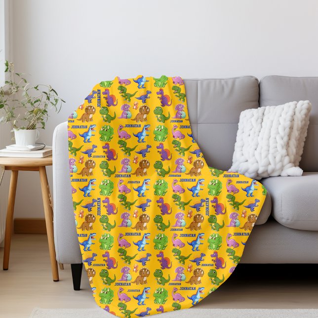 Dinosaur Personalized Name Blanket For Kids (Creator Uploaded)