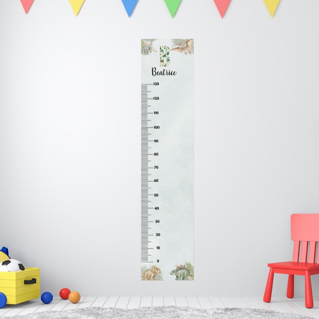 Dinosaur Personalized Name Monogram B Growth Chart (Creator Uploaded)