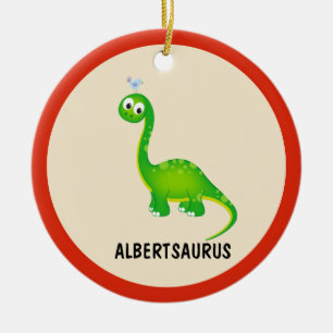 Dinosaur Personalized with Child's Name Ceramic Ornament