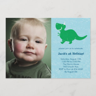 Dinosaur Photo Birthday Invitations