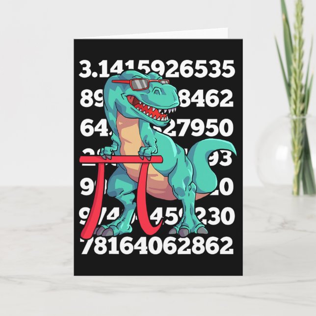 Dinosaur Pi Day T Rex Funny Math 3.14 Teacher Stud Card (Front)