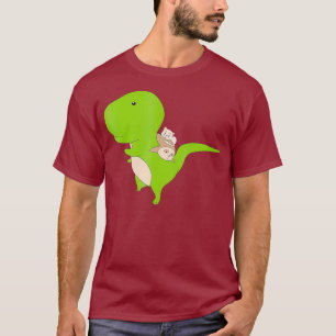 Dinosaur Piggy Backing Sloth  Kitty Cat Funny T-Shirt