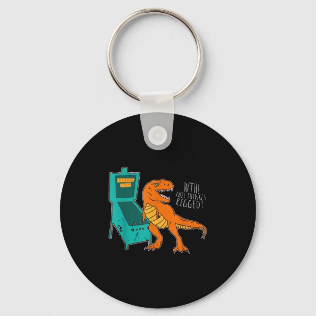 Dinosaur Pinball Wizard Arcade Machine Player Pict Key Ring (Front)