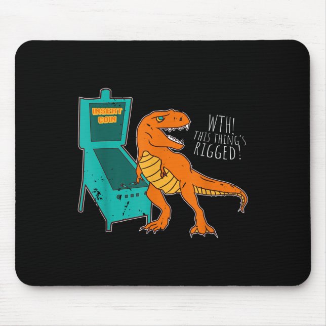 Dinosaur Pinball Wizard Arcade Machine Player Pict Mouse Pad (Front)