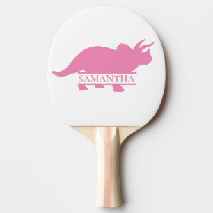 Dinosaur Pink Girl Triceratops Ping Pong Paddle