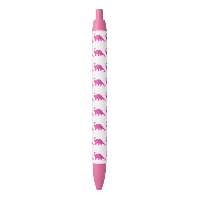 Dinosaur pink pattern blue ink pen (Front Vertical)
