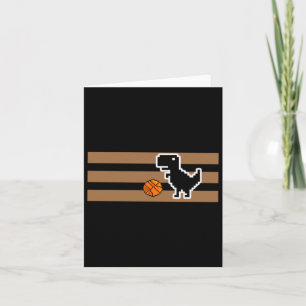 Dinosaur Playing Basketball 3 Card