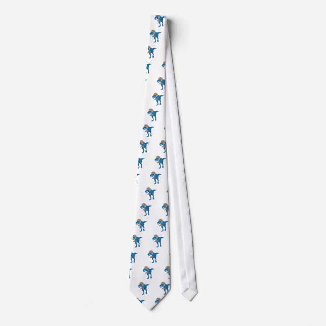 Dinosaur playing Football Tie (Front)