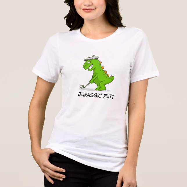 dinosaur playing golf dinosaur golf shirt (Front)