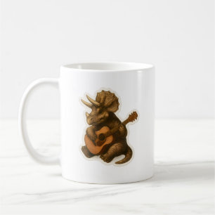 Dinosaur Playing Guitar Coffee Mug
