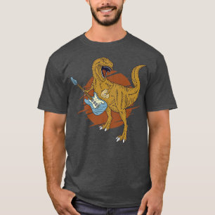 Dinosaur Playing Guitar Funny Guitarist Player Mus T-Shirt