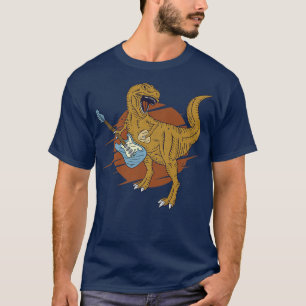 Dinosaur Playing Guitar Funny Guitarist Player Mus T-Shirt