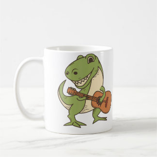 Dinosaur Playing Guitar Shirt  Cool Dino Music Lov Coffee Mug
