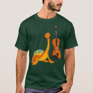 Dinosaur Playing Violin Funny Good Dinosaur Violin T-Shirt