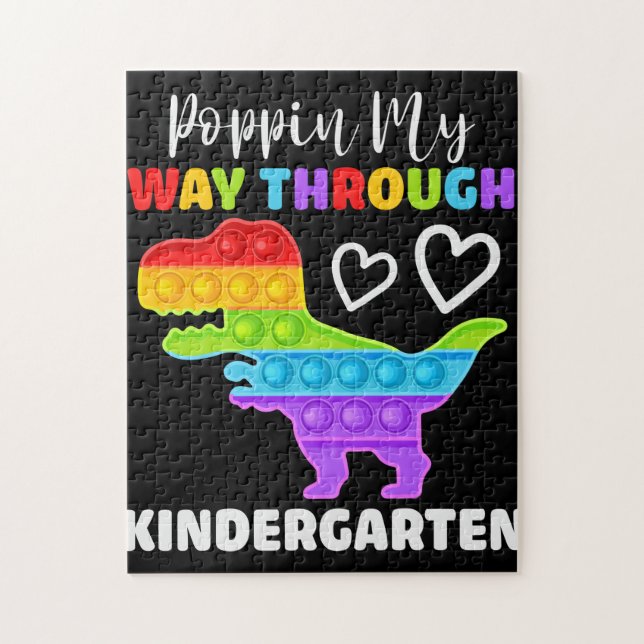 Dinosaur Poppin My Way Through Kindergarten Jigsaw Puzzle (Vertical)
