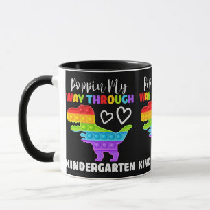 Dinosaur Poppin My Way Through Kindergarten Mug