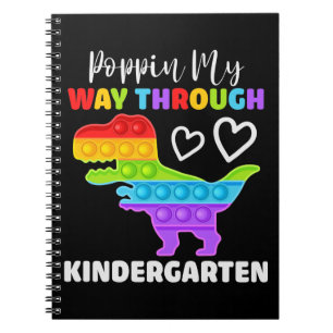 Dinosaur Poppin My Way Through Kindergarten Notebook