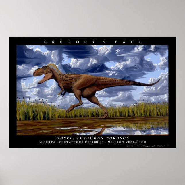 Dinosaur Poster Daspletosaurus Greg Paul (Front)